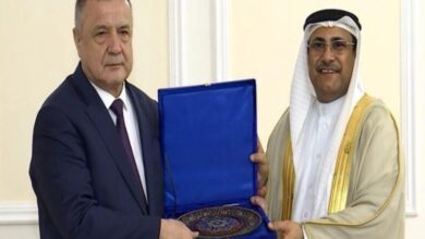 رئيس البرلمان العربي يلتقى رئيس مجلس النواب الاوزبكي فى طشقند