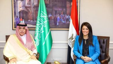 وزيرة التعاون الدولي تعقد جلسة مباحثات مع الدكتور ماجد القصبي وزير التجارة السعودي خلال زيارته لمصر